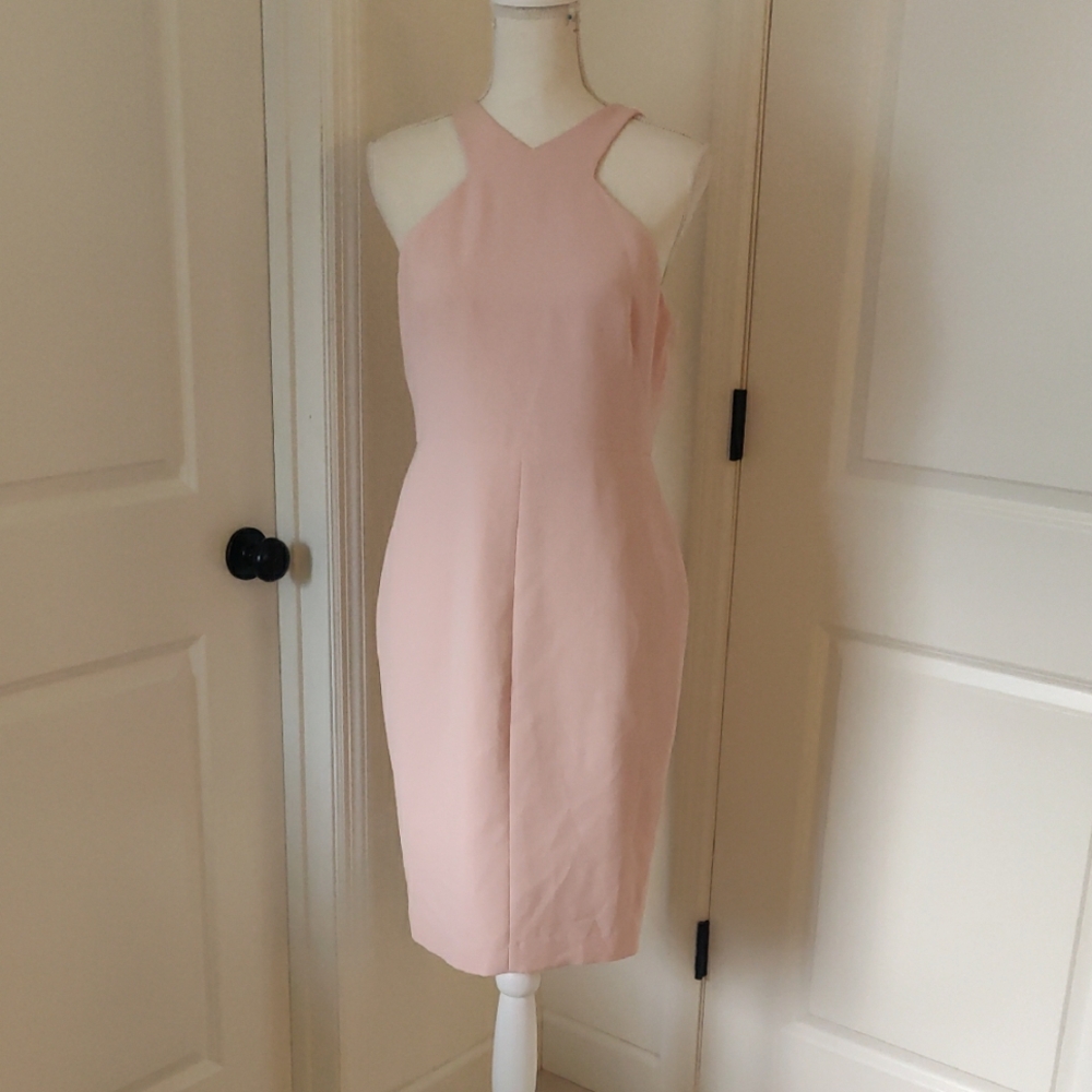 Cross Halter Dress Blush Calvin Klein Pink Midi Dress 4